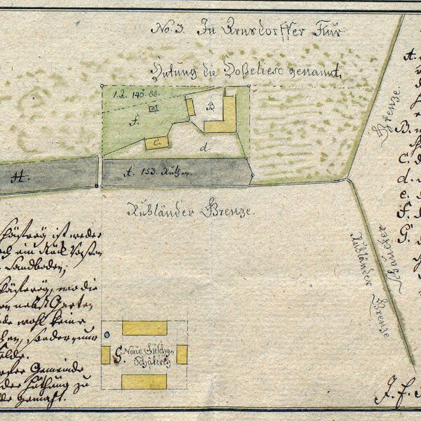 Acta Iudicialia. Vergleich zwischen der Herrschaft und der Gemeinde Arnsdorf (bei Ruhland) über den Schäfergarten.